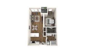 1-Bedroom C 728 floor plan